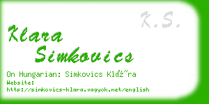 klara simkovics business card